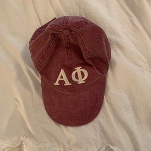 burgundy/red alpha phi canvas hat